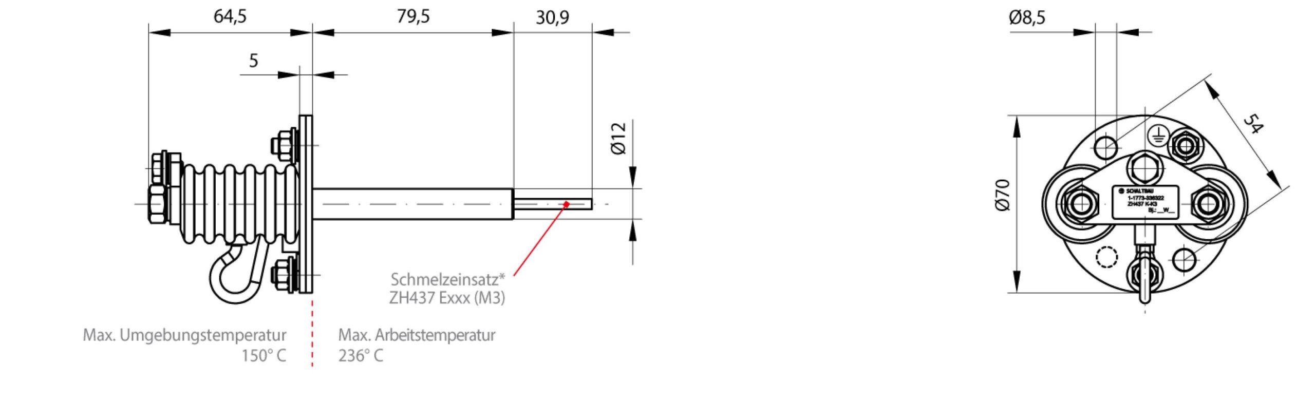 Massbild Zh437 K K3 De 2x